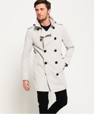 Superdry Premium Rogue Trench Férfi Kabát Szürke | ZXNWK1279